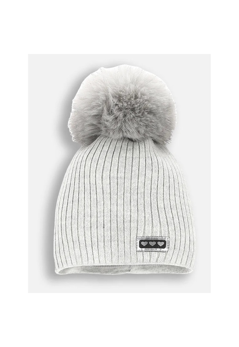 Caciula de iarna cu ciucure din blana sintetica