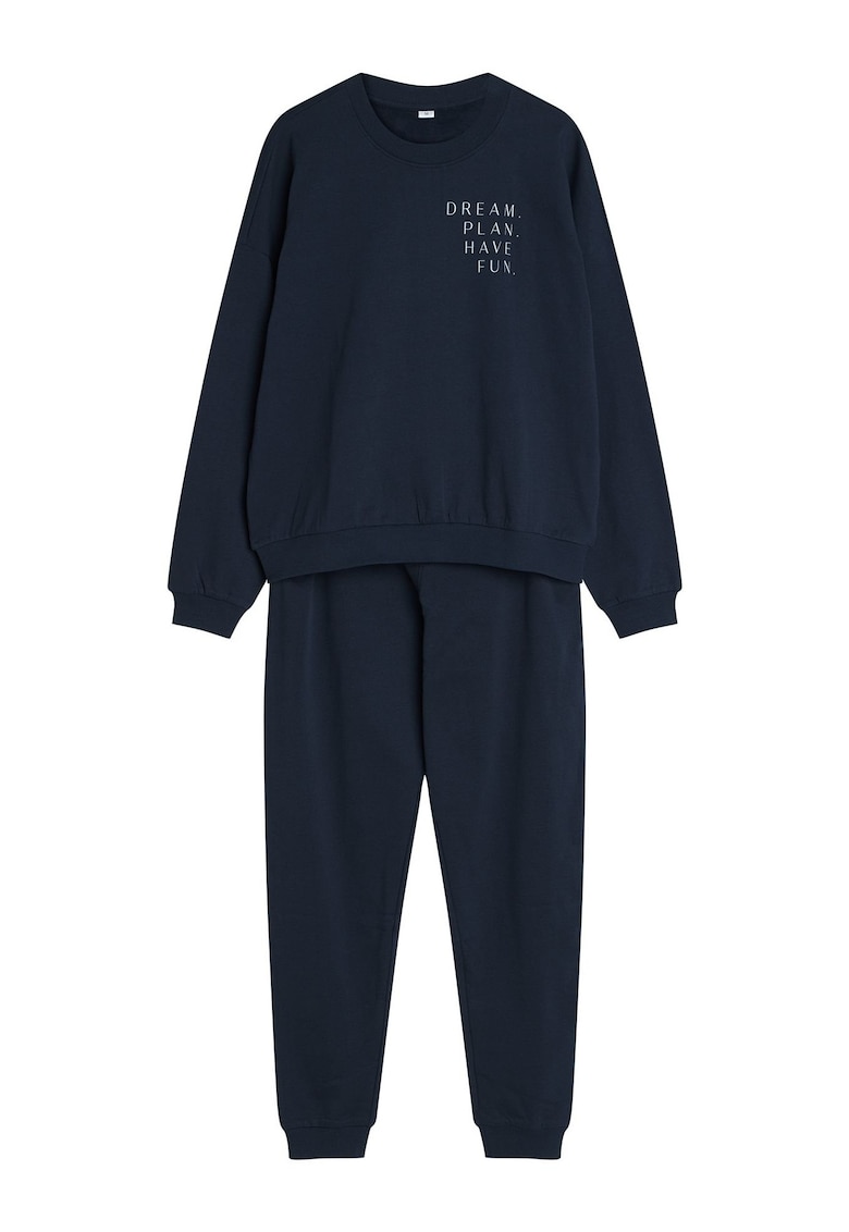 Compleu dama - bleumarin - bumbac - set bluza si pantalon