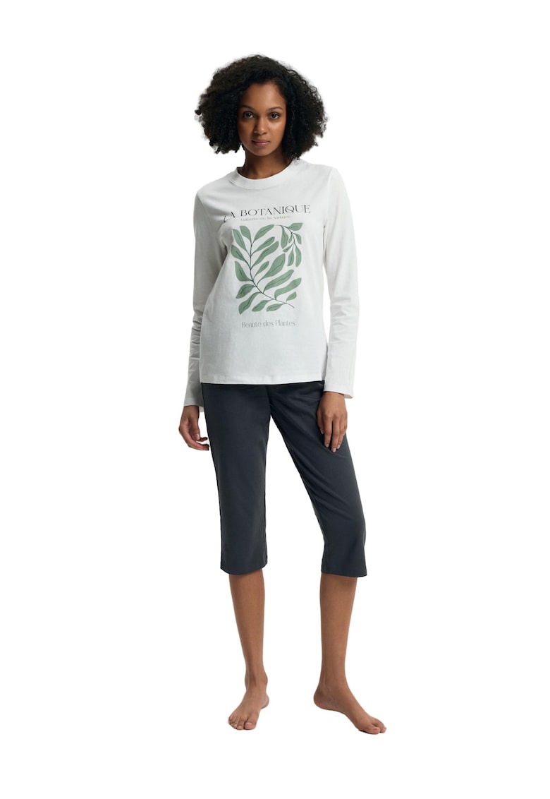 Pijama dama Danna - Bumbac - Alb