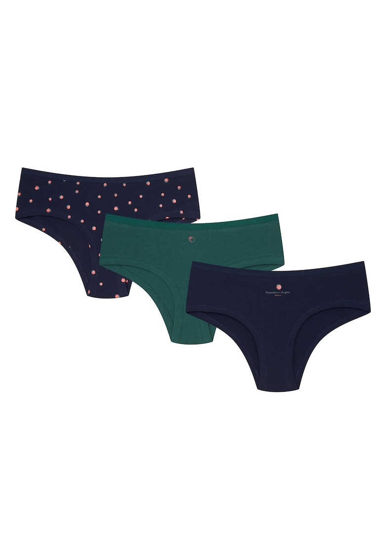 Chiloti dama albastru - verde set de 3 perechi Pa-Pa Chiloti dama albastru - verde set de 3 perechi Pa-Pa