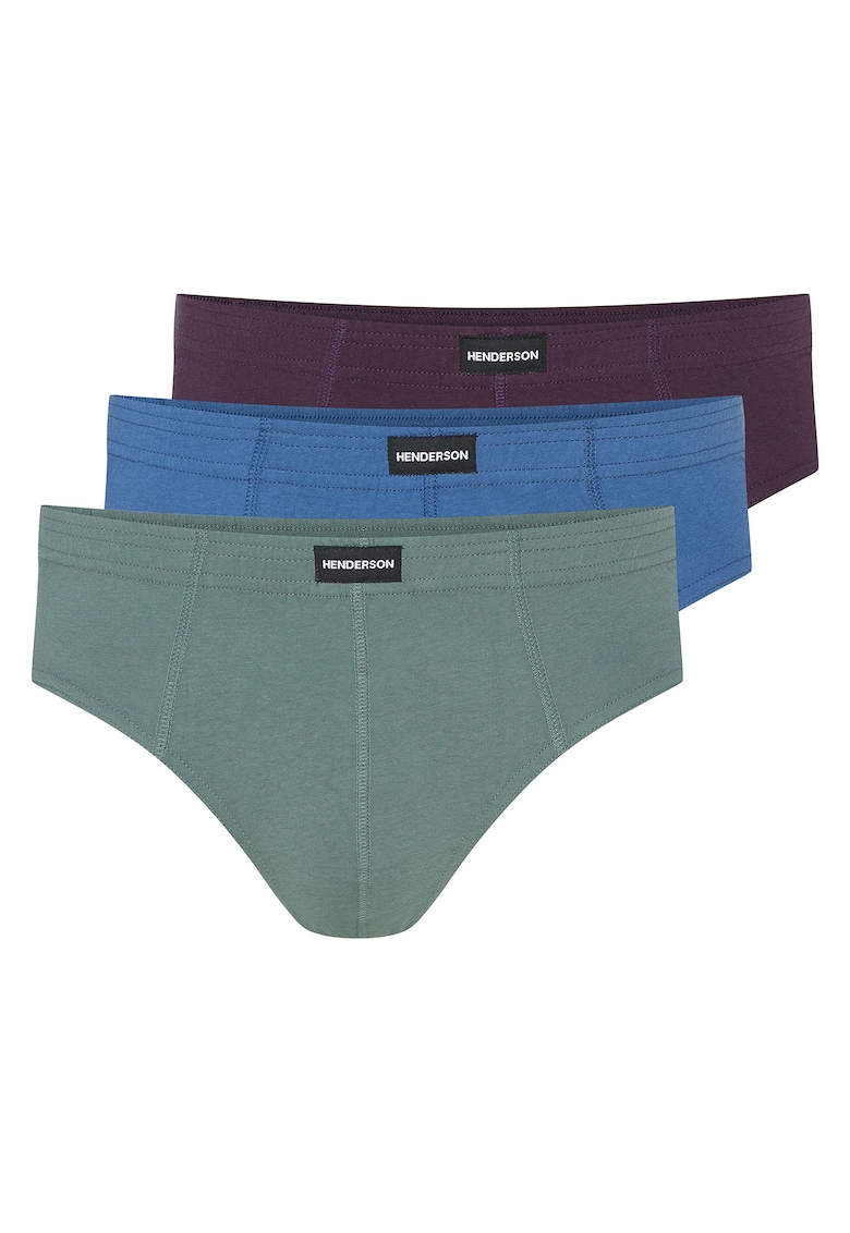 Chiloti de barbati set de 3 perechi multicolor - din bumbac - croiala regular fit