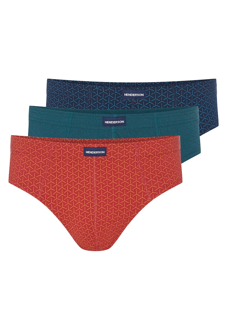 Chiloti barbati set de 3 perechi  multicolor - bumbac - croiala regular fit