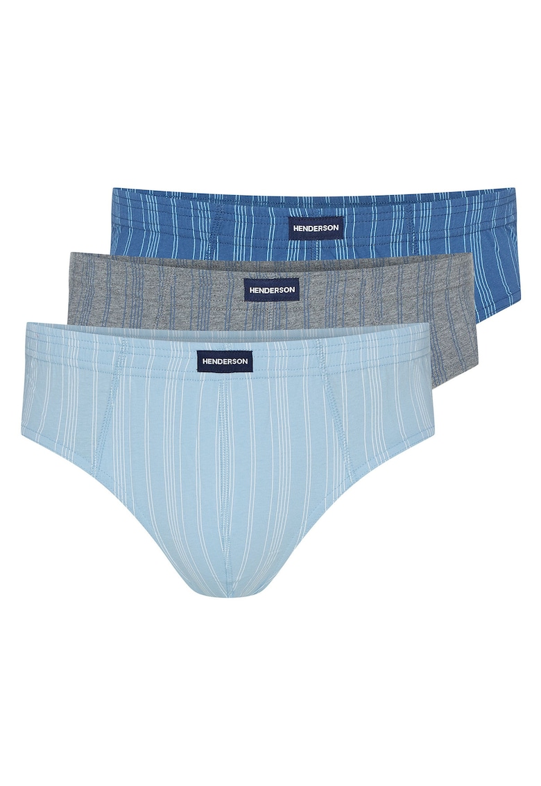 Set slip barbati  3 perechi - albastru - gri - bumbac - croiala regular fit
