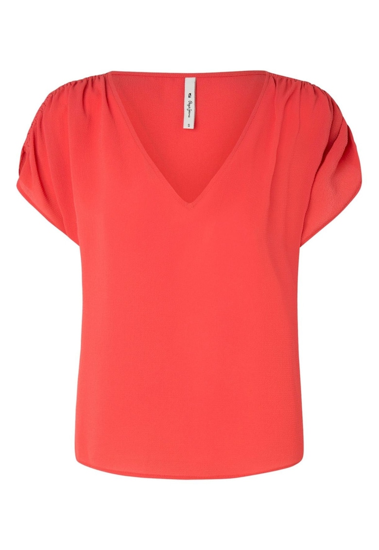 Bluza dama  rosie - lejera - cu volane - poliester -