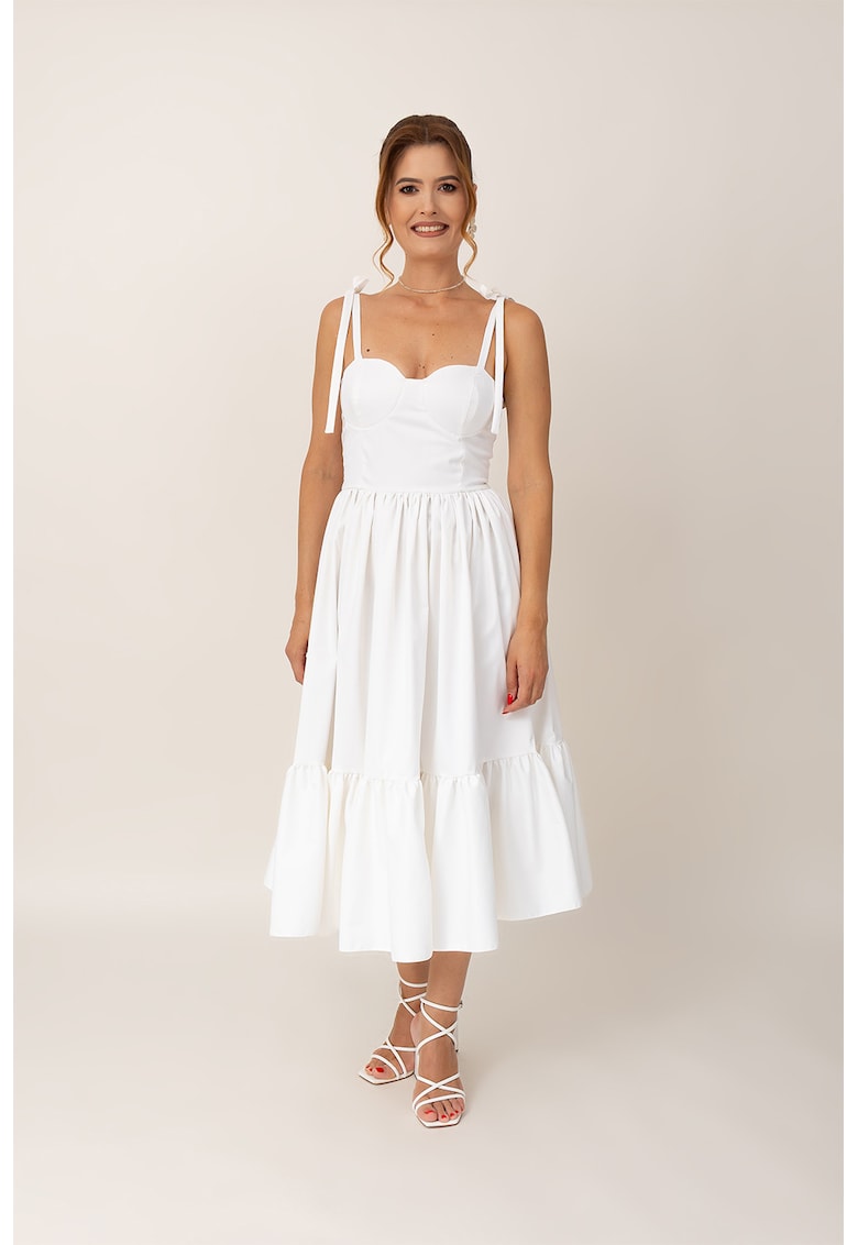 Rochie midi evazata - Alb