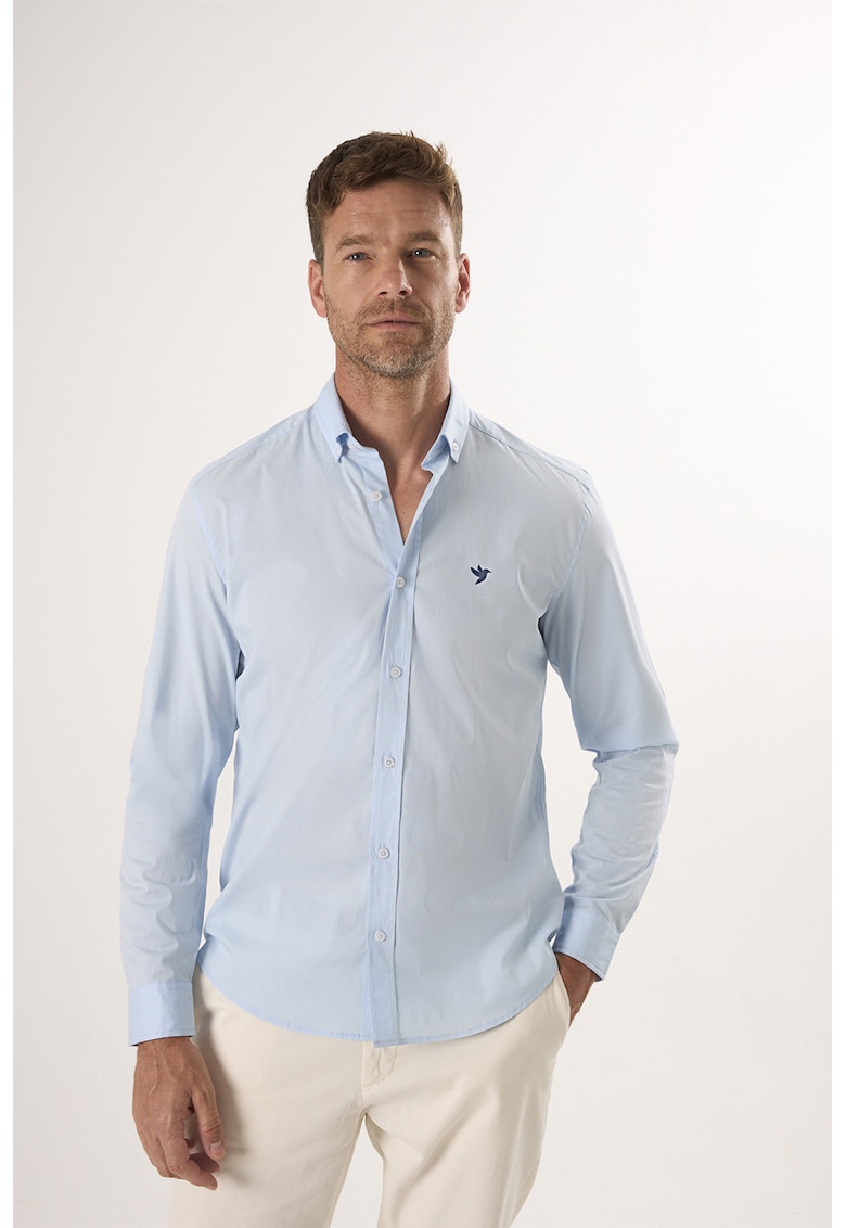 Camasa din amestec de bumbac cu guler Oxford