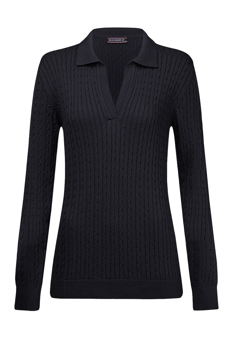 Pulover slim-fit cu model torsade