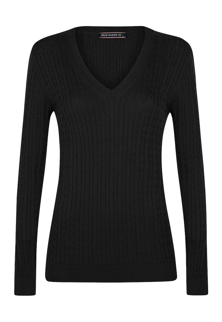 Pulover tricotat cu decolteu in V
