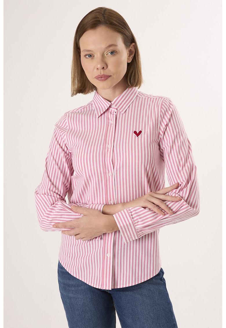 Camasa din amestec de bumbac cu dungi