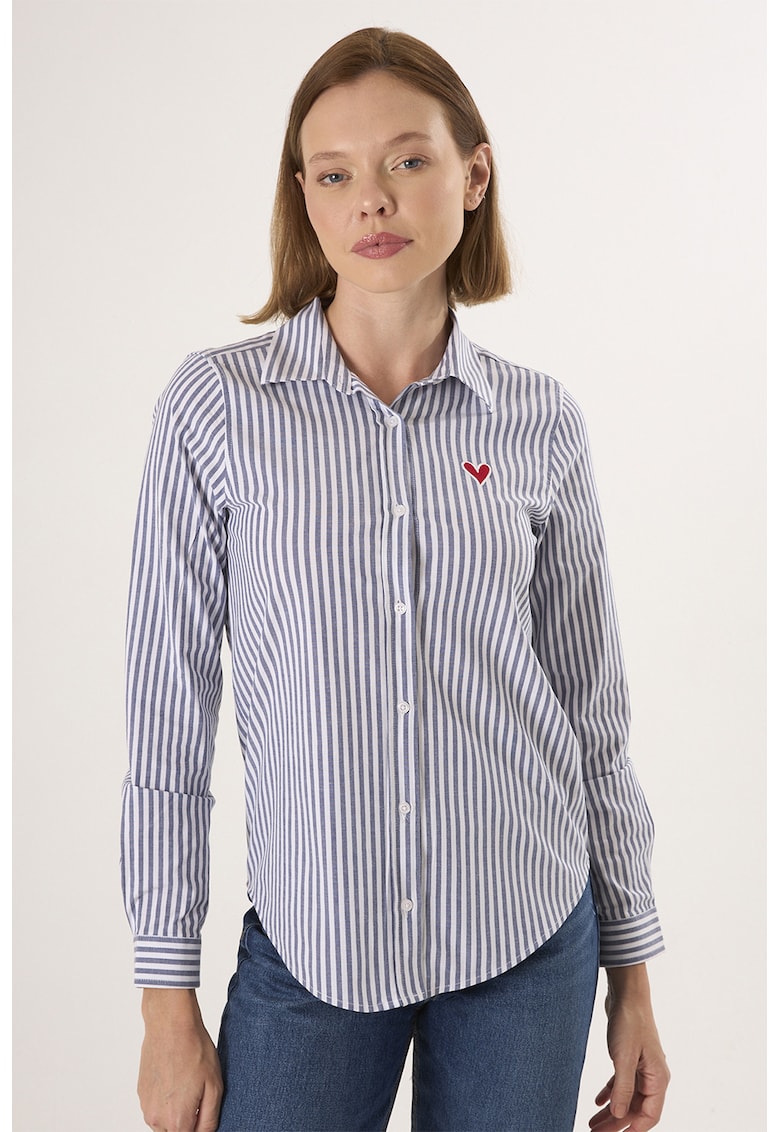 Camasa din amestec de bumbac cu dungi