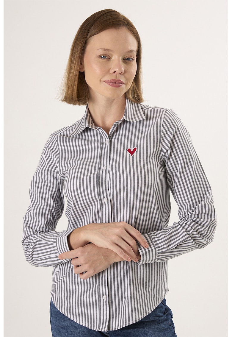 Camasa din amestec de bumbac cu dungi