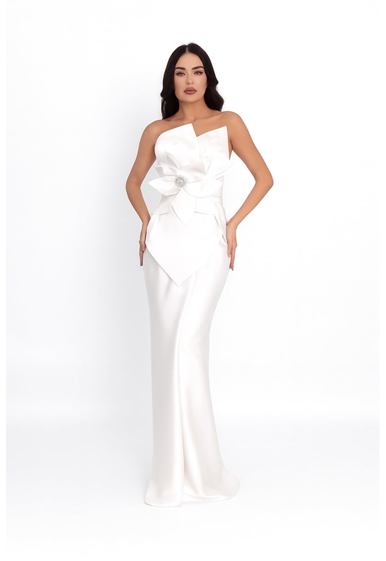 Rochie maxi cu aspect satinat