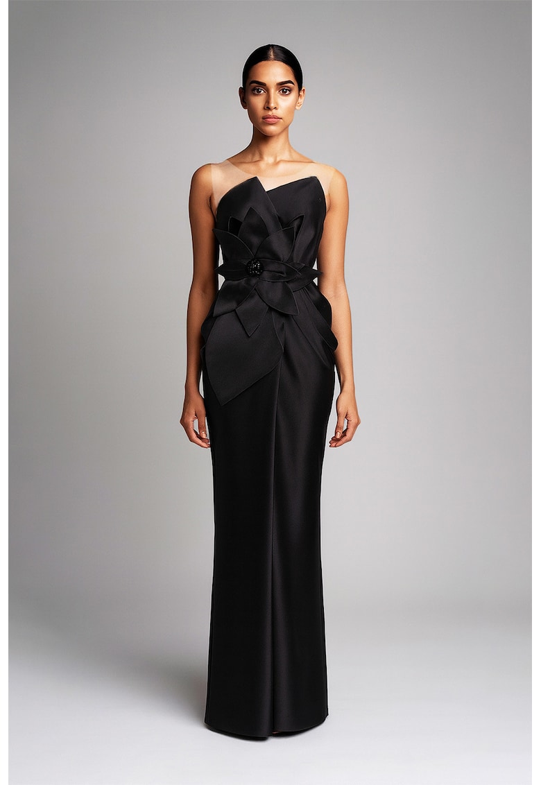 Rochie maxi cu aspect satinat