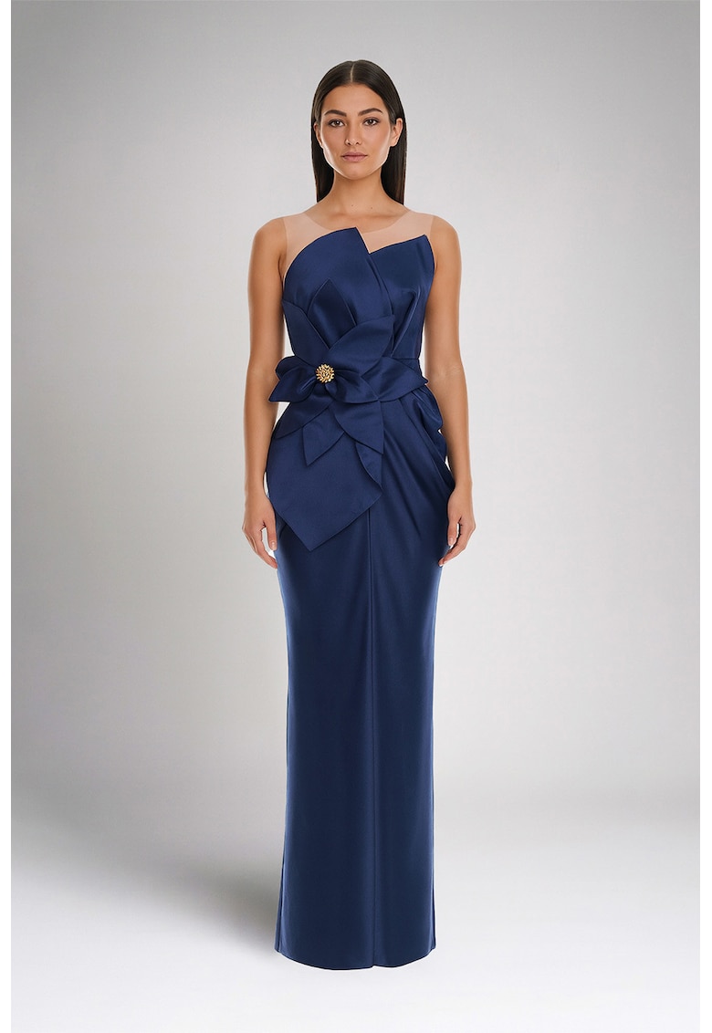 Rochie maxi cu aspect satinat