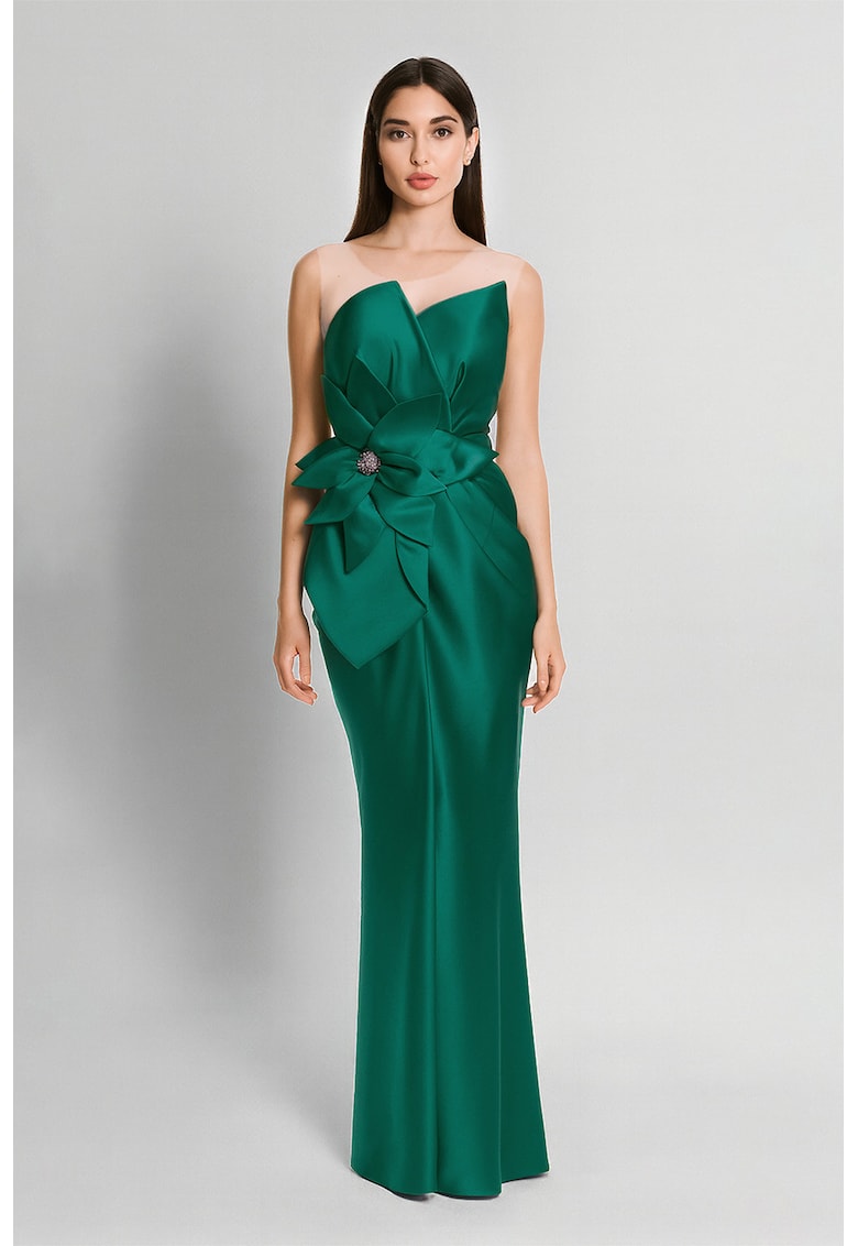 Rochie maxi cu aspect satinat