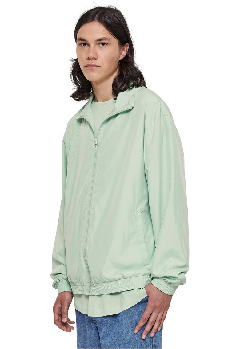 Jacheta cu fermoar si maneci cazute - Verde menta