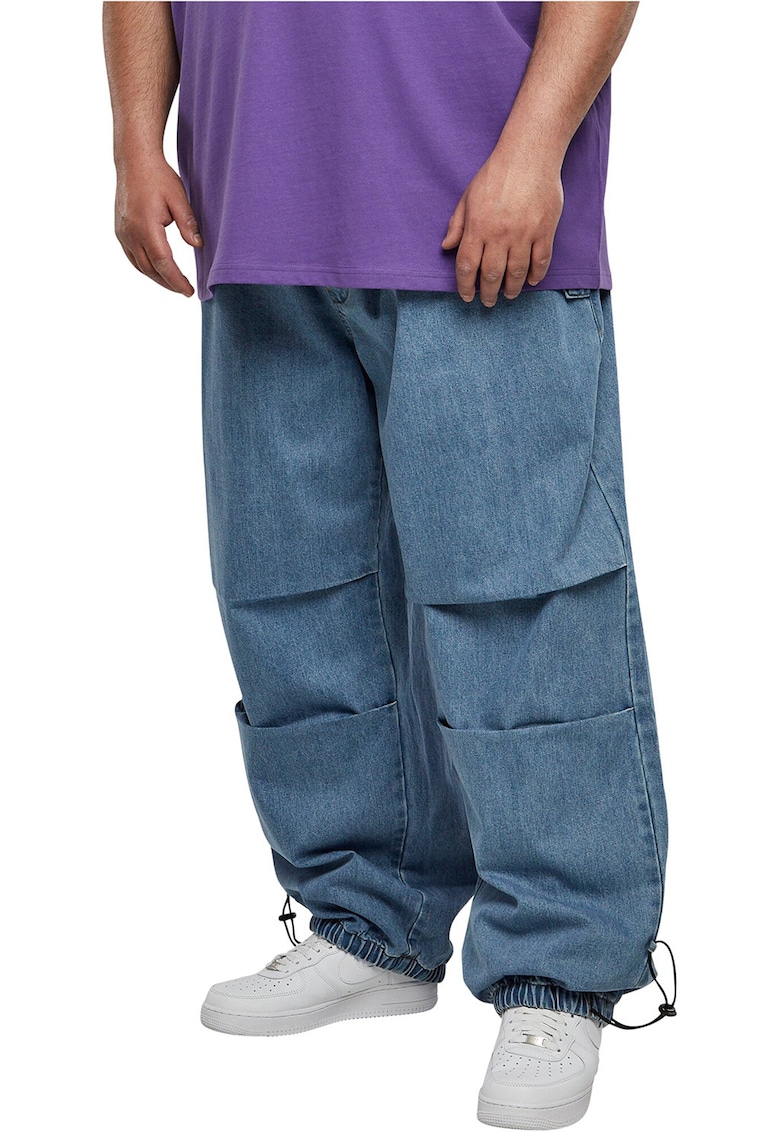 Blugi cu snur de ajustare in talie si glezne