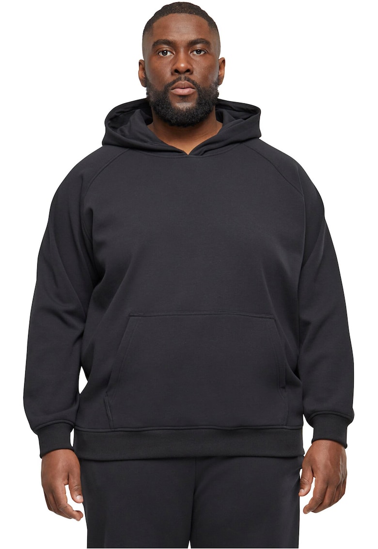 Hanorac din amestec de bumbac cu buzunar kangaroo - Negru