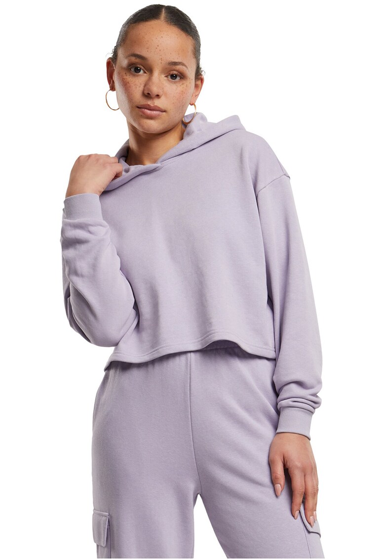 Hanorac crop cu maneci cazute - Lila