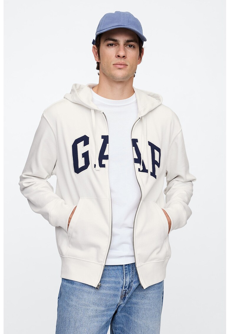 Hanorac cu fermoar si imprimeu logo