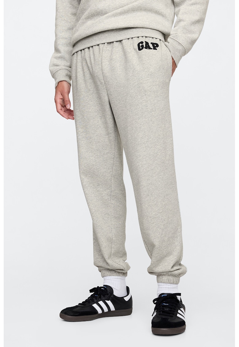 Pantaloni de trening cu talie ajustabila - Gri melange