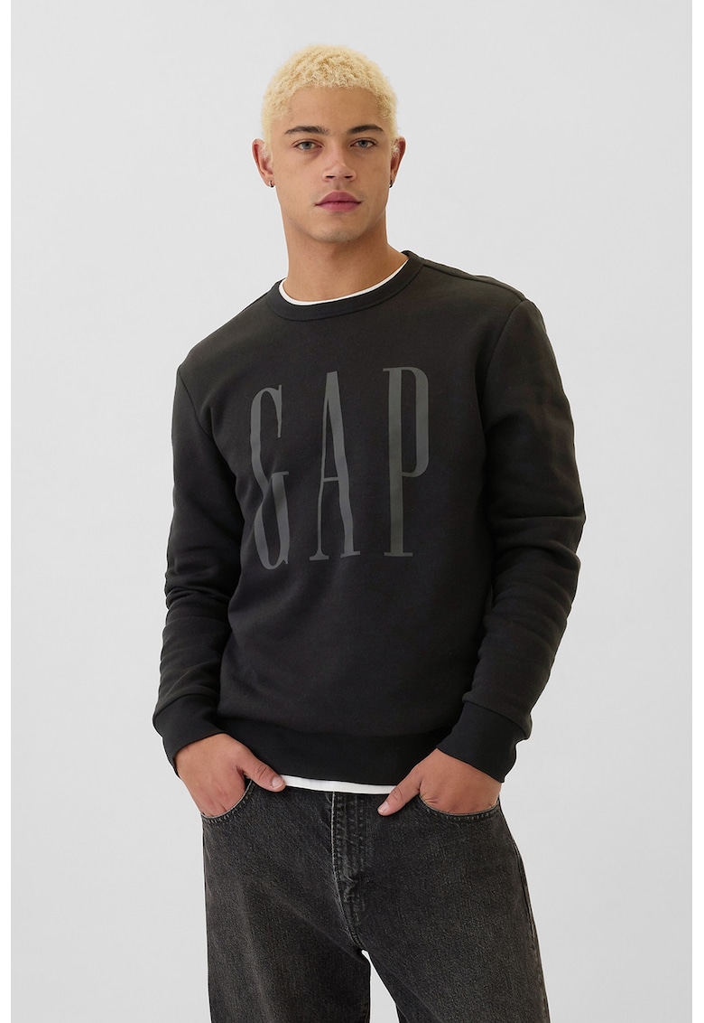 Bluza de trening cu imprimeu logo - Negru