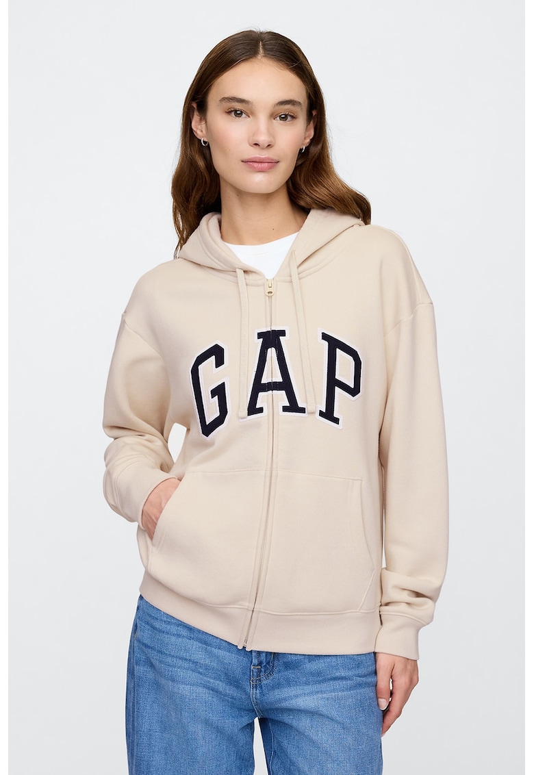 Hanorac cu fermoar si maneci cazute