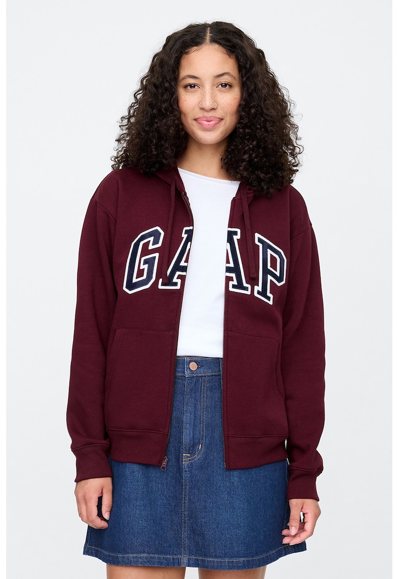 Hanorac cu fermoar si maneci cazute