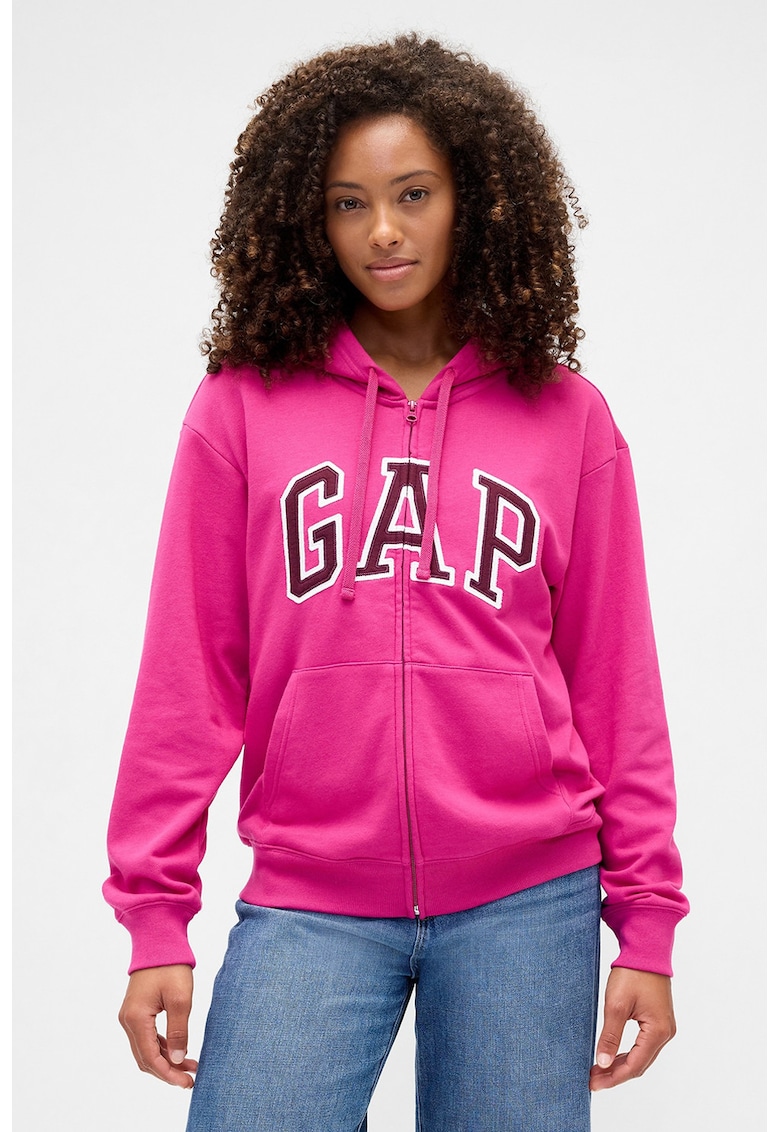 Hanorac cu fermoar si imprimeu logo