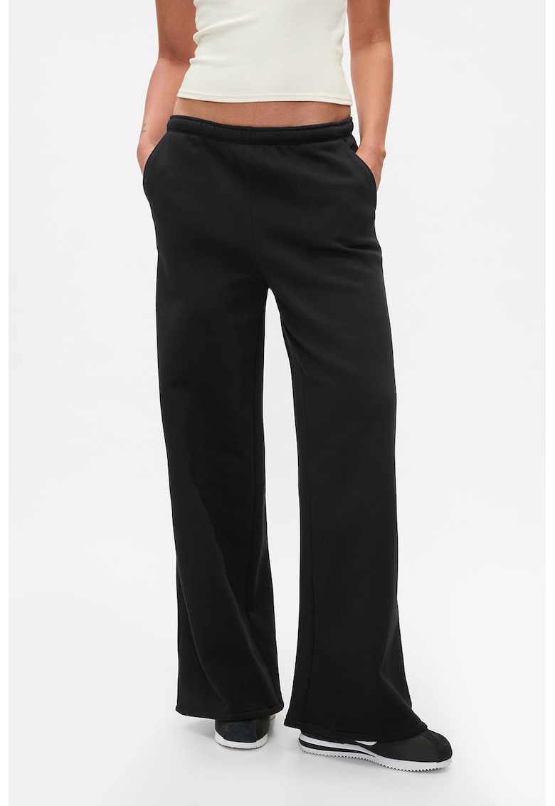 Pantaloni de trening cu croiala ampla si talie medie