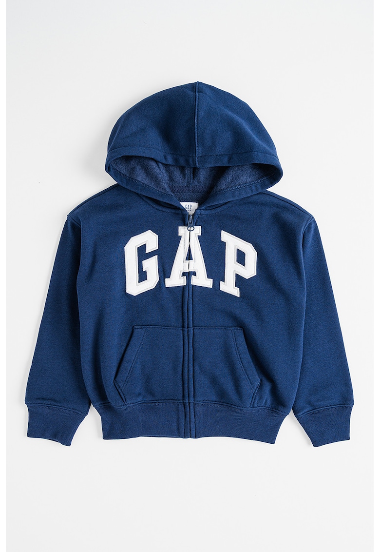 Hanorac din amestec de bumbac cu logo si fermoar