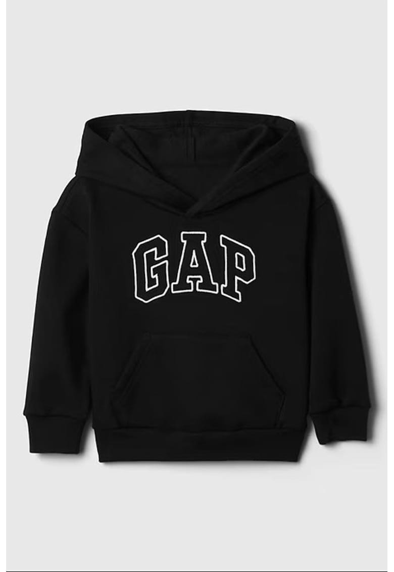 Hanorac cu fermoar si logo - Negru