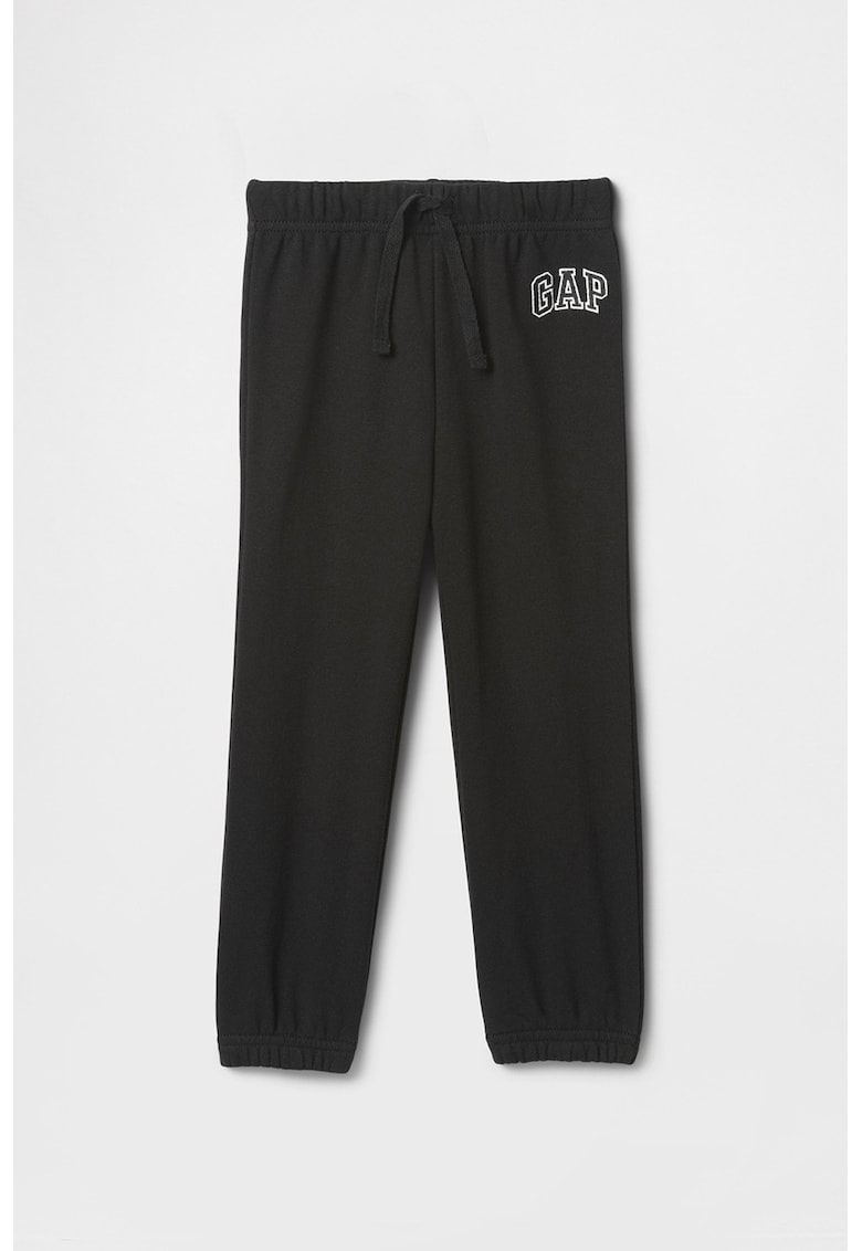 Pantaloni de trening din amestec de bumbac cu logo - Negru