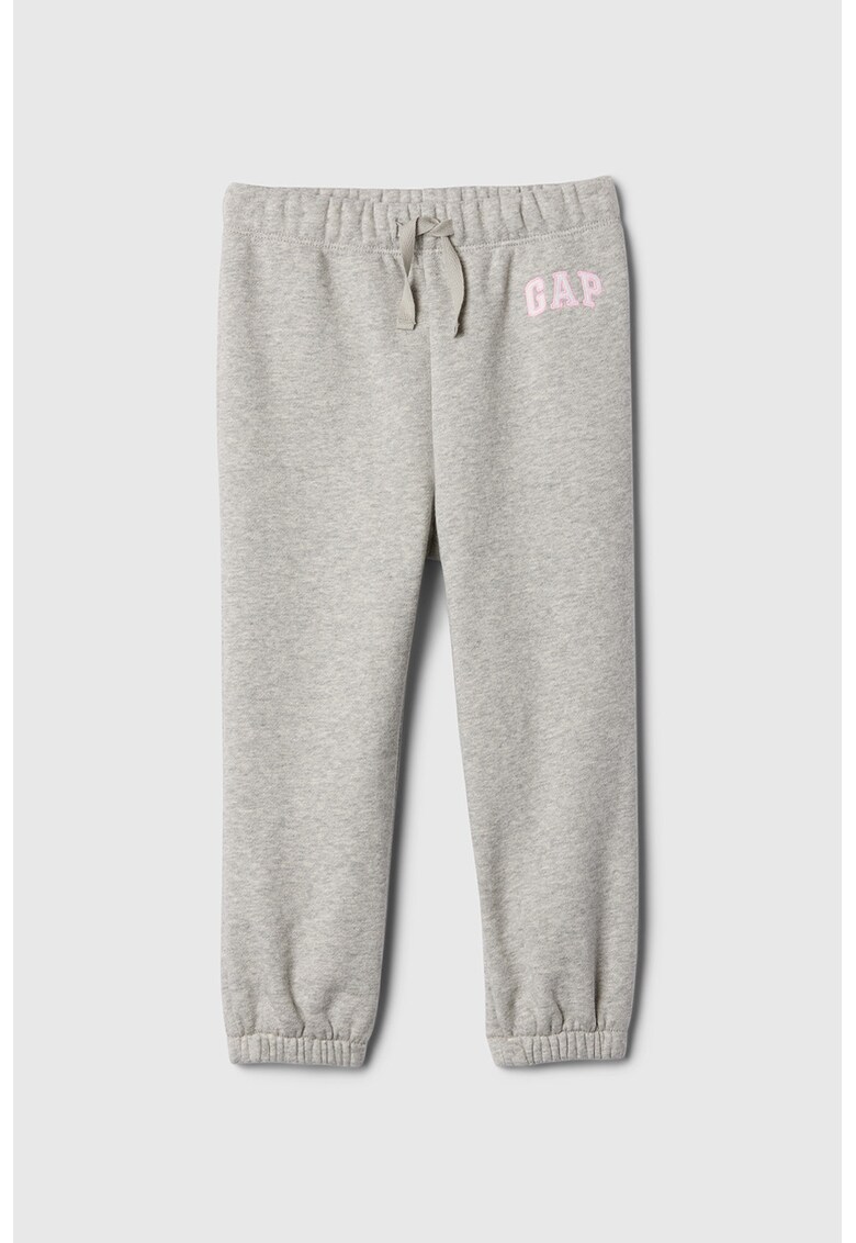 Pantaloni de trening din amestec de bumbac cu logo - Gri melange