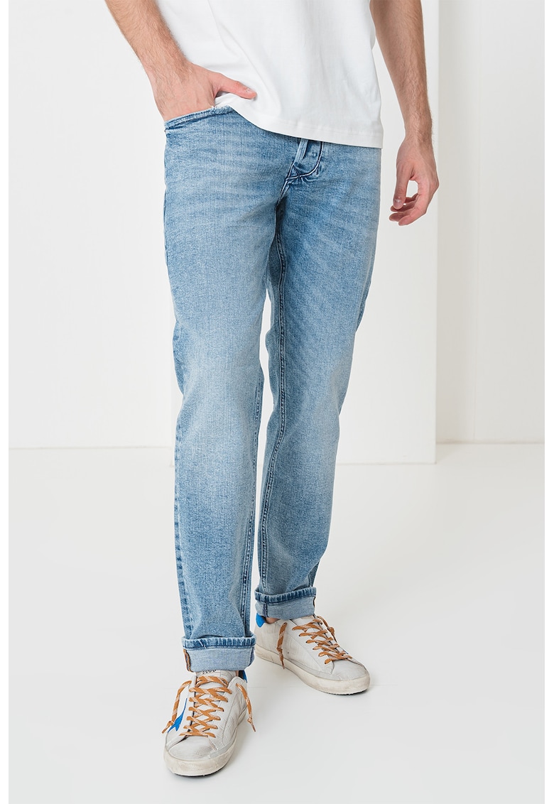 Blugi drepti de bumbac cu nasturi