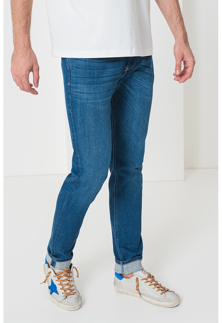 Blugi slim fit cu model cu 5 buzunare