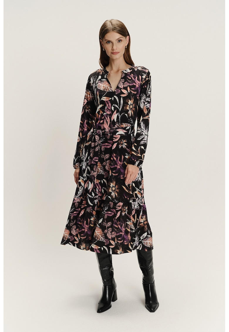 Rochie lunga dreapta cu decolteu in V