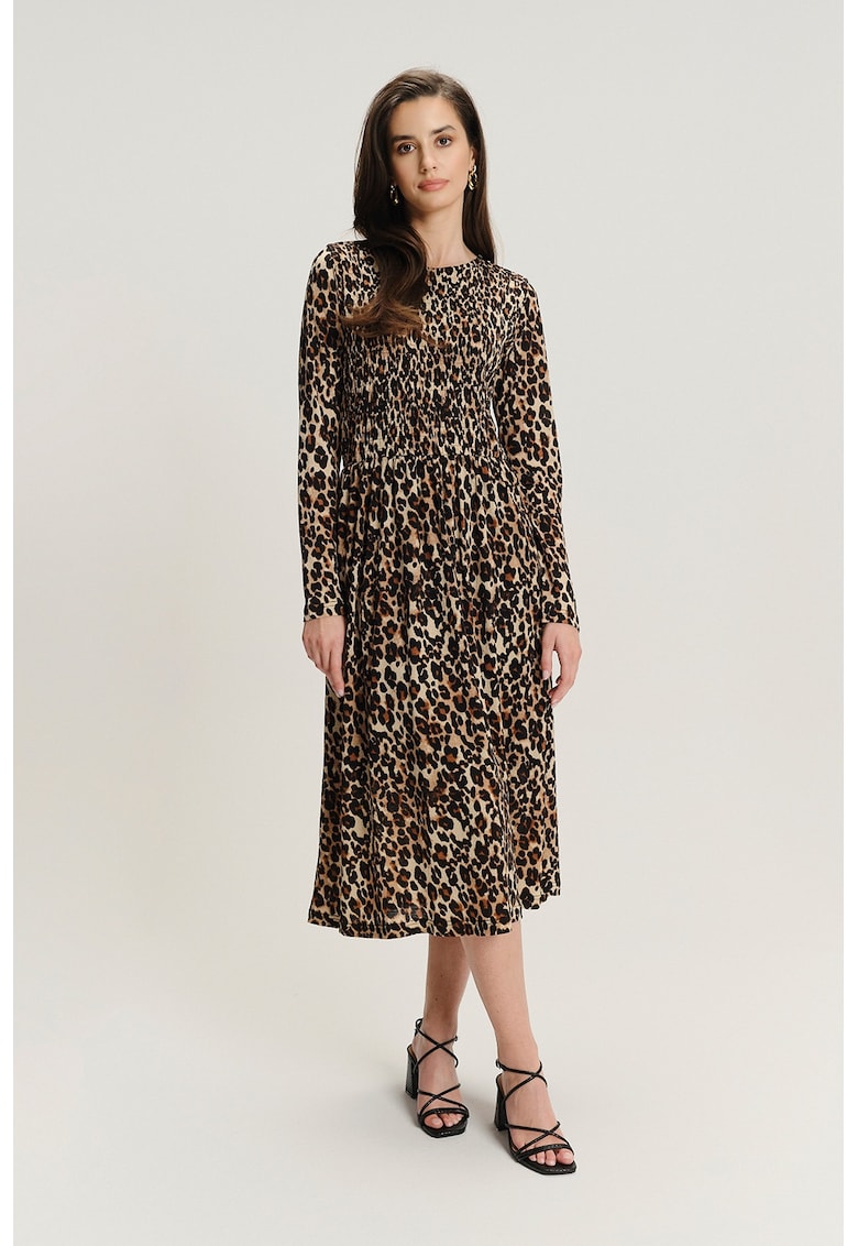 Rochie midi din amestec de modal cu model