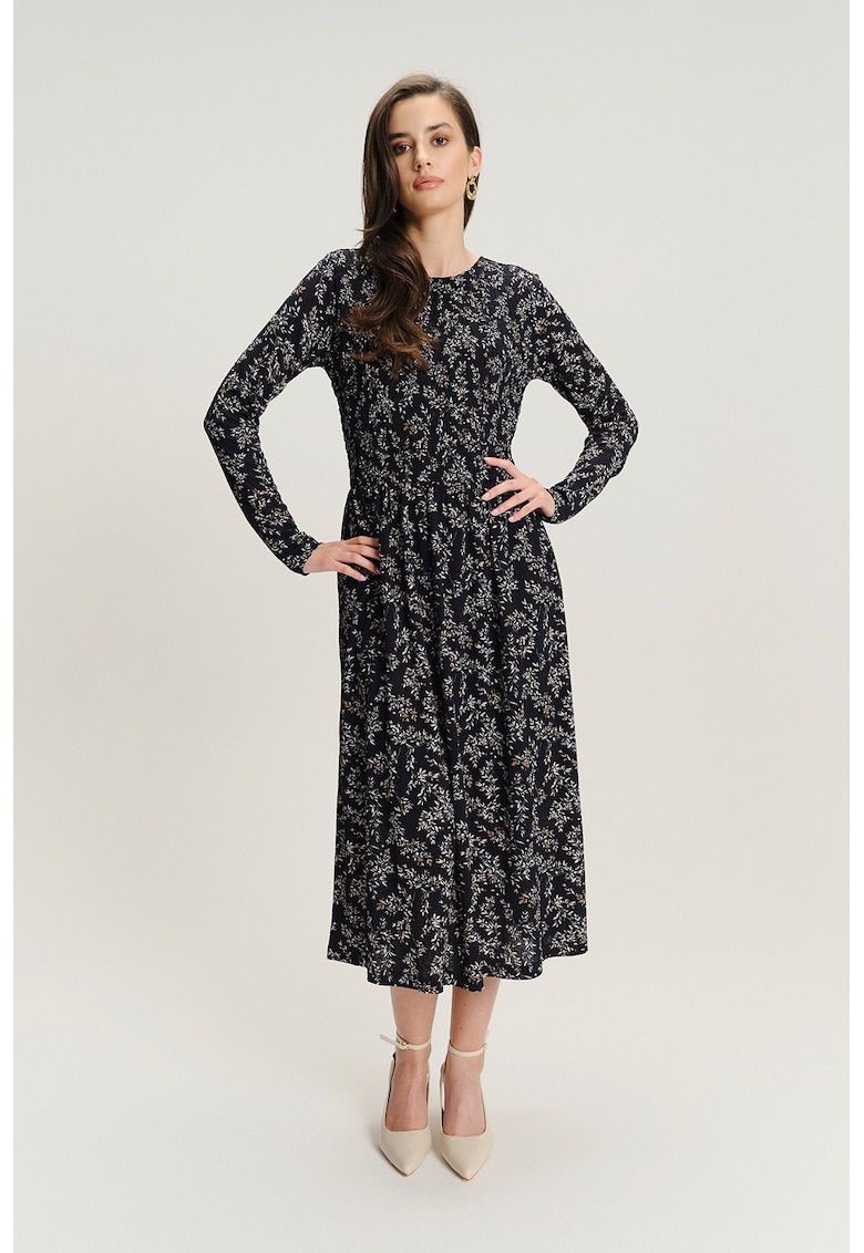 Rochie midi din amestec de modal cu model