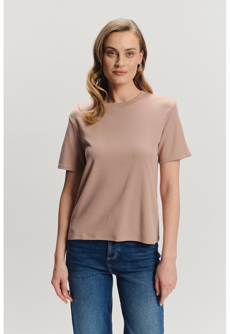 Tricou regular-fit cu model uni - Maro deschis