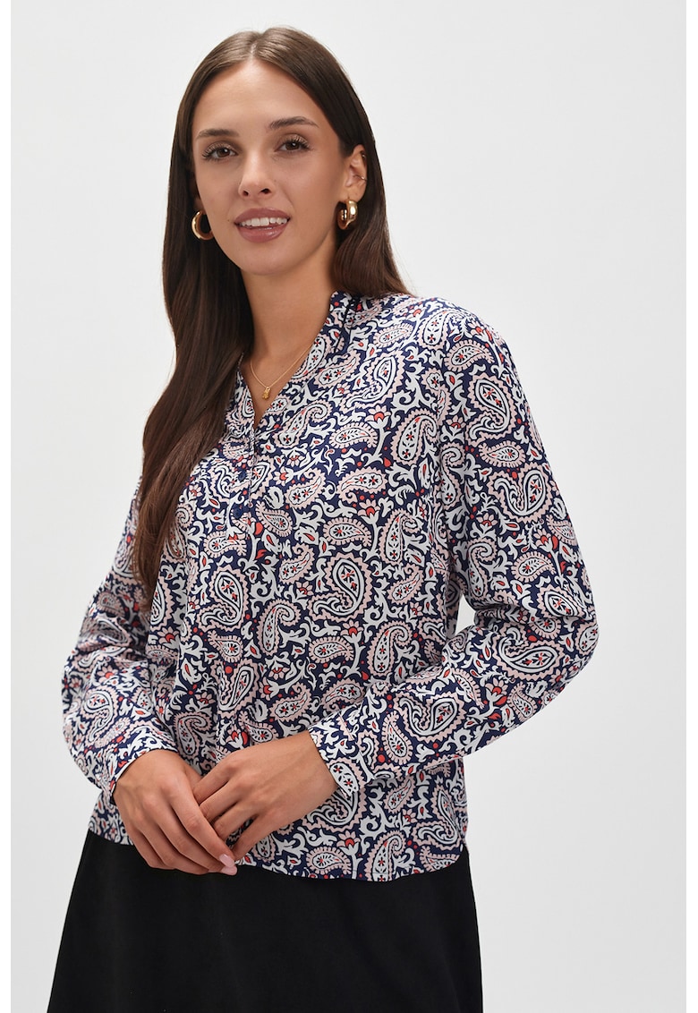 Bluza cu animal print cu maneci cazute