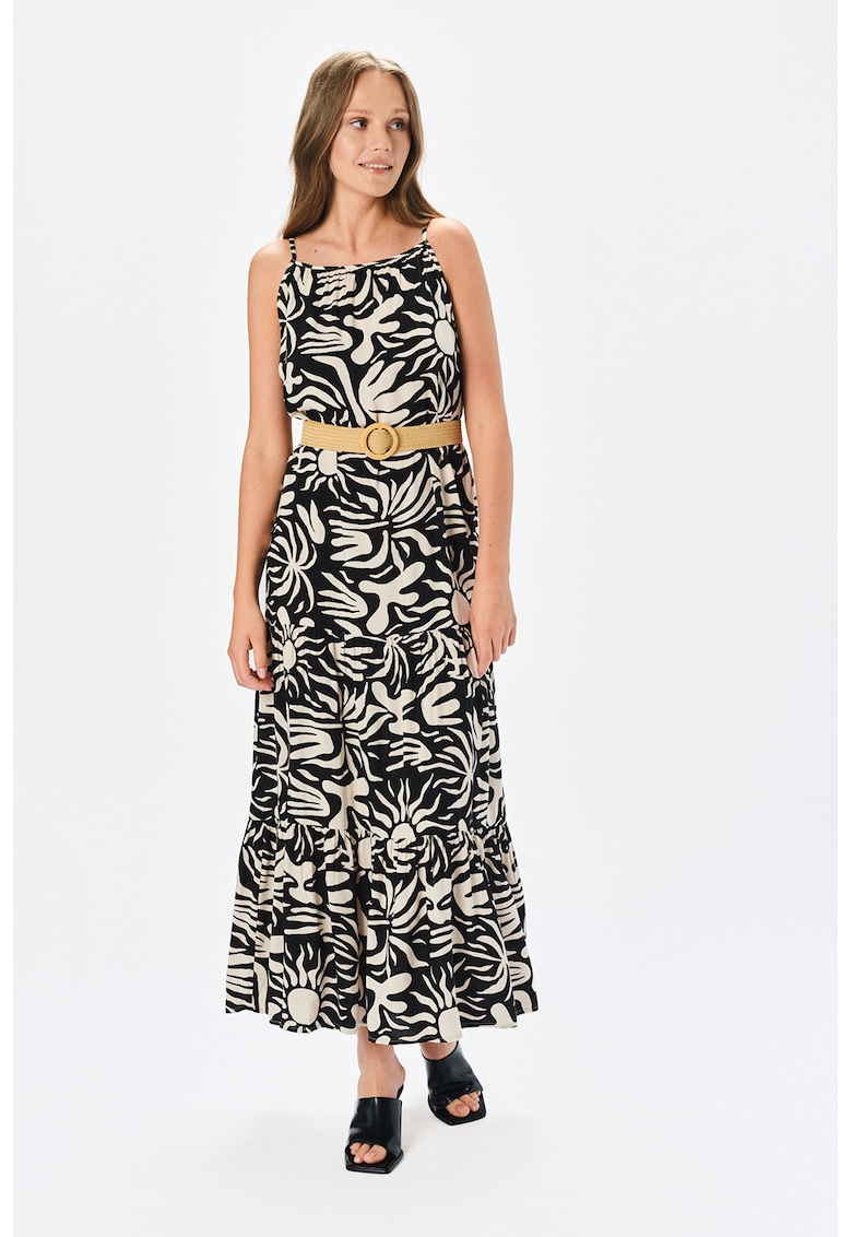 Rochie maxi cu model si terminatie cu volane