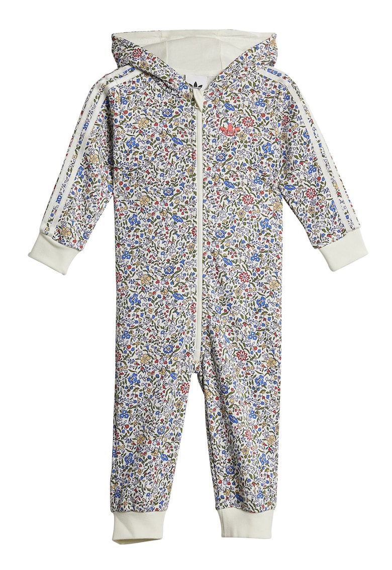 Salopeta cu fermoar - gluga si model floral