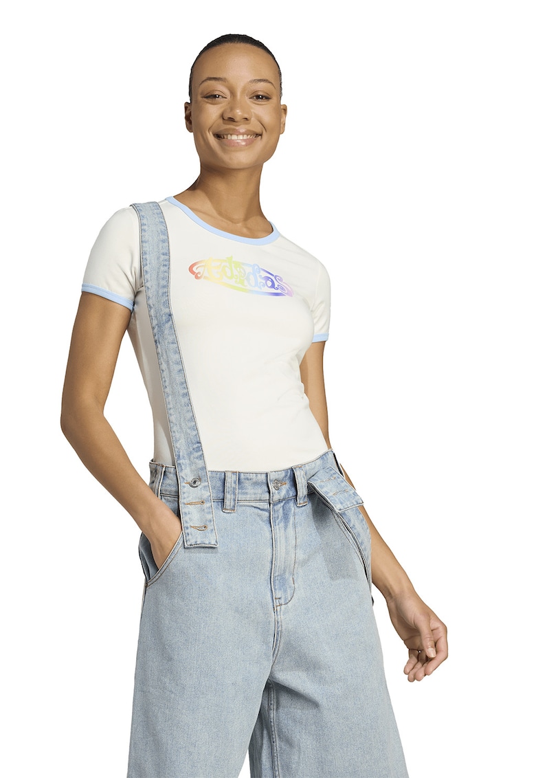 Tricou slim-fit din amestec de bumbac cu imprimeu logo