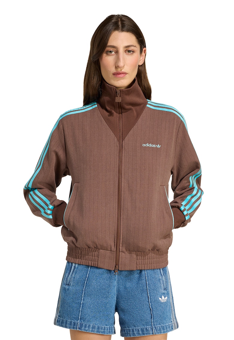 Bluza de trening cu fermoar si guler inalt