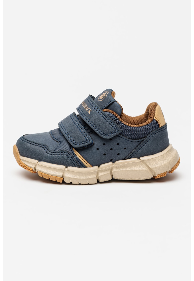 Pantofi sport low-cut cu velcro - Albastru prafuit/Maro nisip
