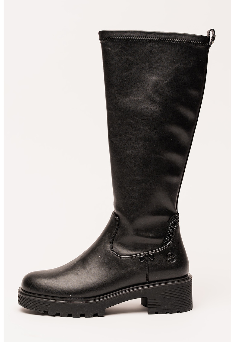 Cizme lungi pana la genunchi de piele ecologica