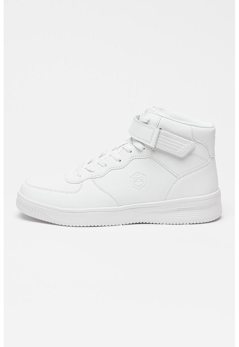 Pantofi sport de piele ecologica cu velcro - Alb optic