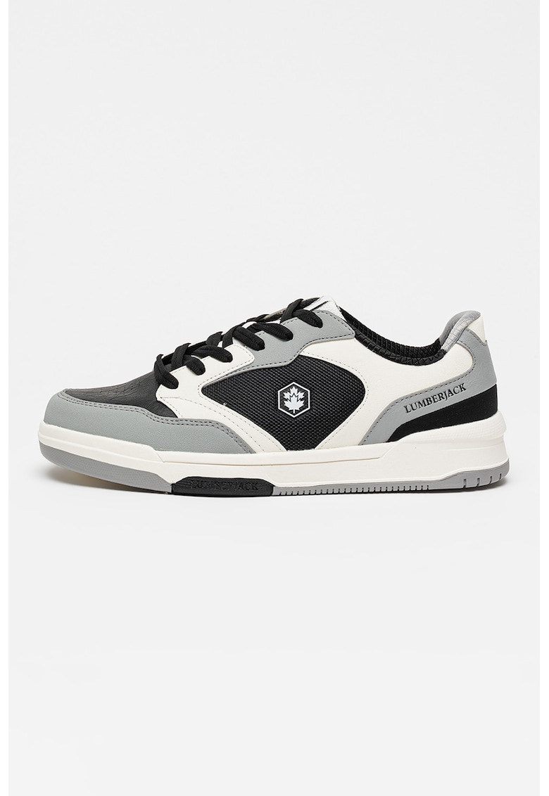 Pantofi sport cu insertii de plasa - Gri/Alb optic/Negru