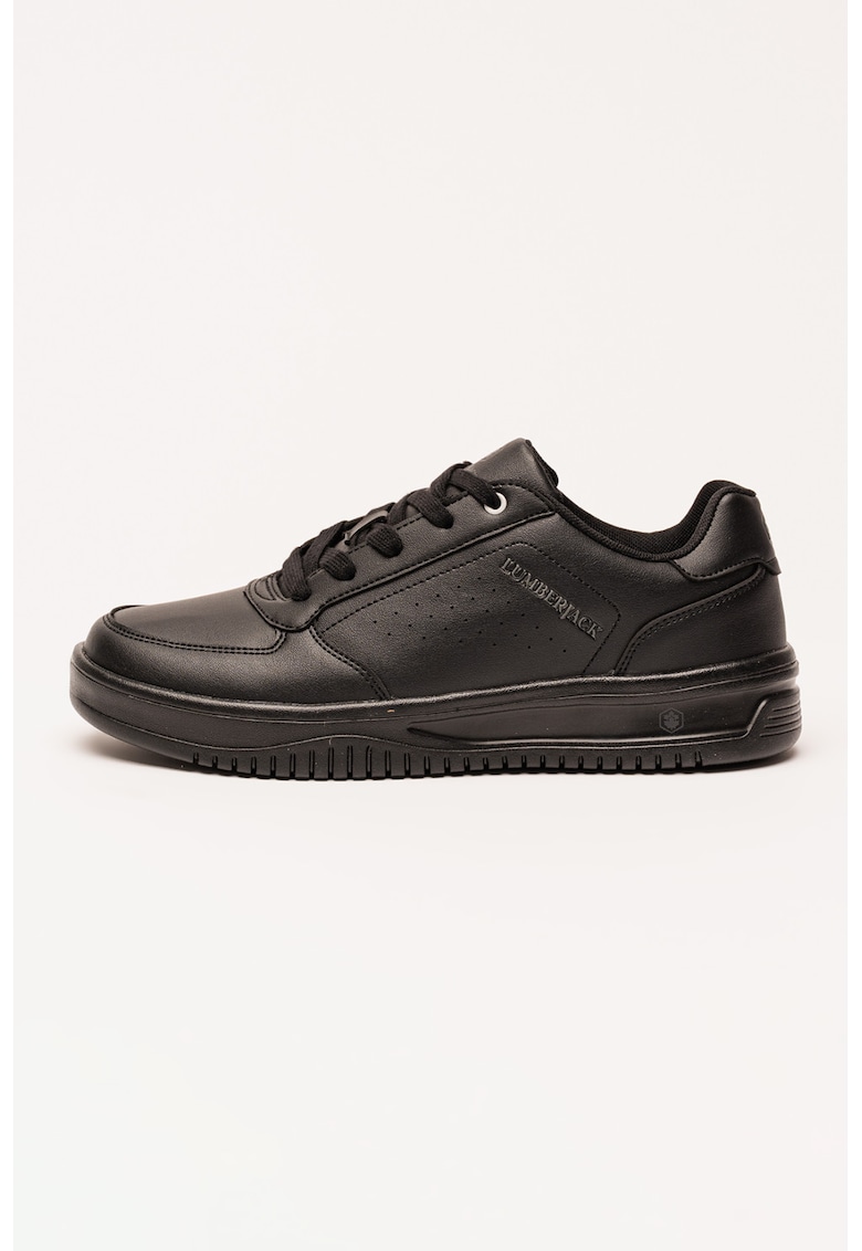 Pantofi sport low-cut de piele ecologica - Negru